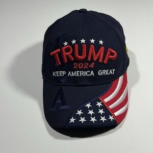 Navy Blue Trump 2024 Hat Keep America Great USA Adjustable Baseball Cap Mens
